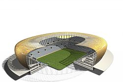 Het dak van de PGE Arena in Gdansk is gemaakt met gekleurde polycarbonaatplaten van Exolon Group